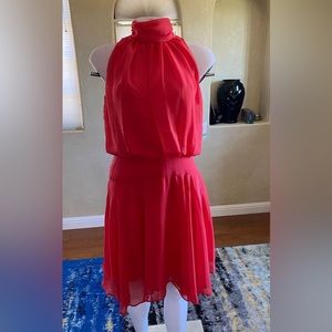 New Taylor Size 8 Mock Neck Blouson Dress - Pink Coral